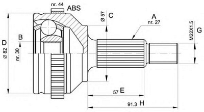 OPEN PARTS cvj520110 -  Шарнирный комплект, приводной вал